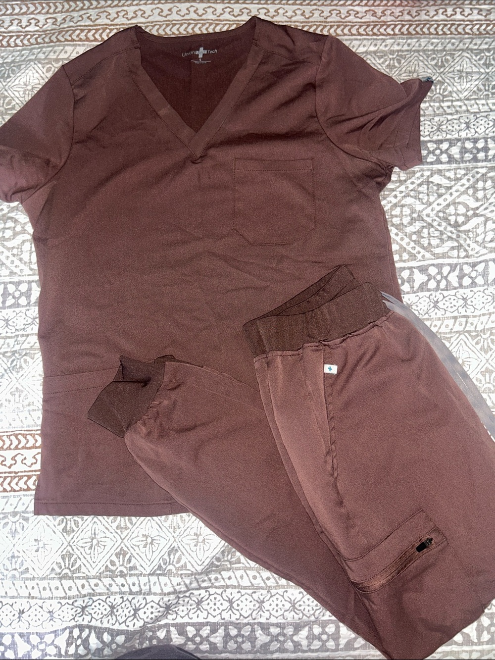 Dark Brown Scrub Set